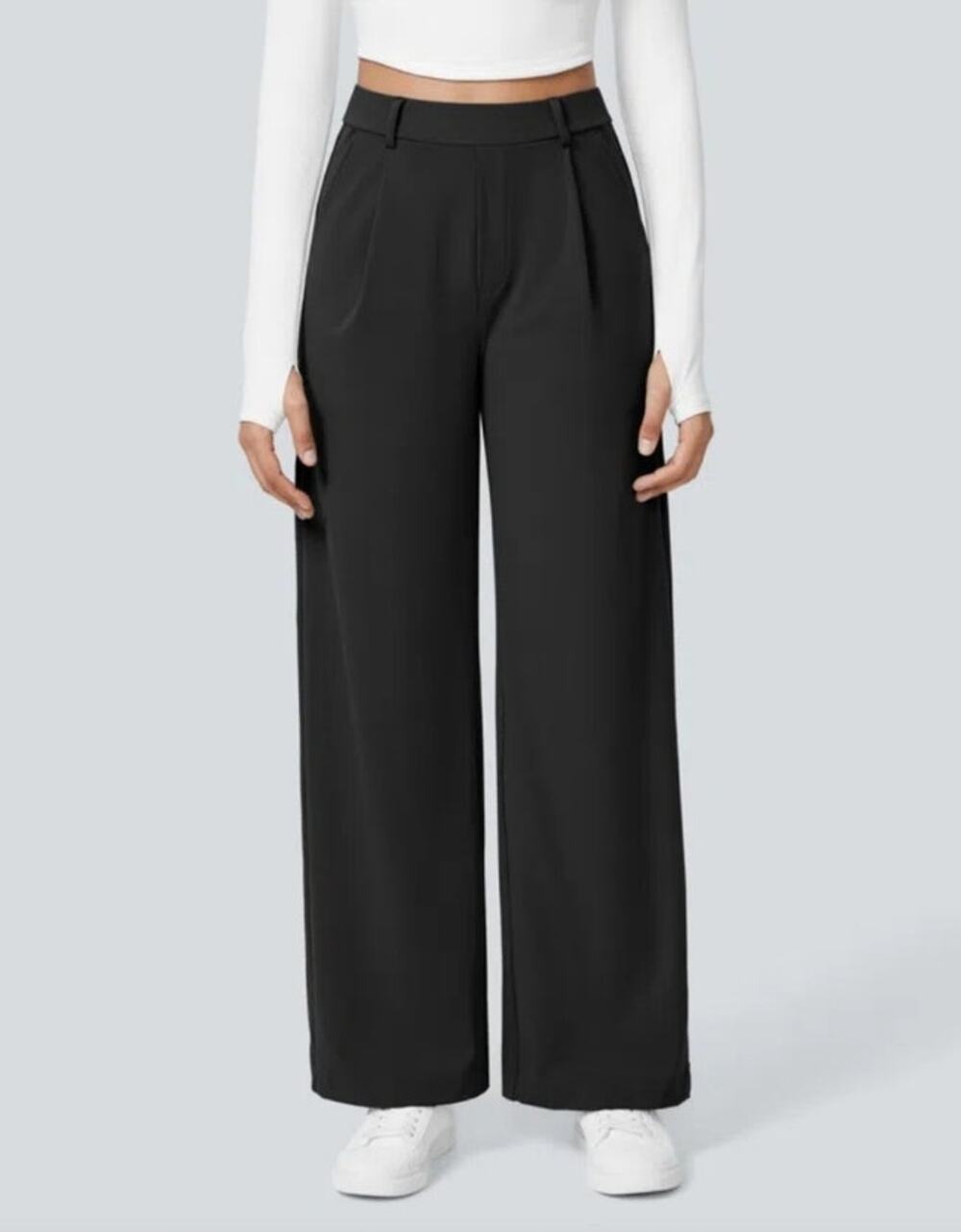 Halara Flex DayStretch High Waisted Pocket Straight Wide Leg Pants SZ Large